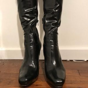 Patent leather boots
